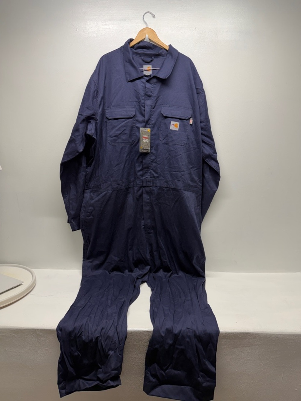 Carhartt FR Coveralls Long Sleeve Flame Resistant Twill Navy Blue Men's Size 4X - Picture 2 of 7